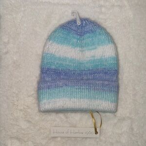 House of Harlow 1960 Striped Blue and White Hat